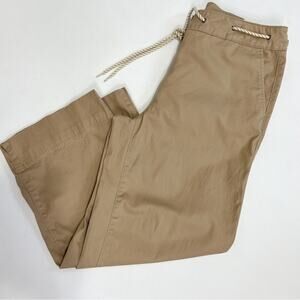 Talbots Women's 4 Pants Wide Leg Crop Khaki Rope Wide Leg